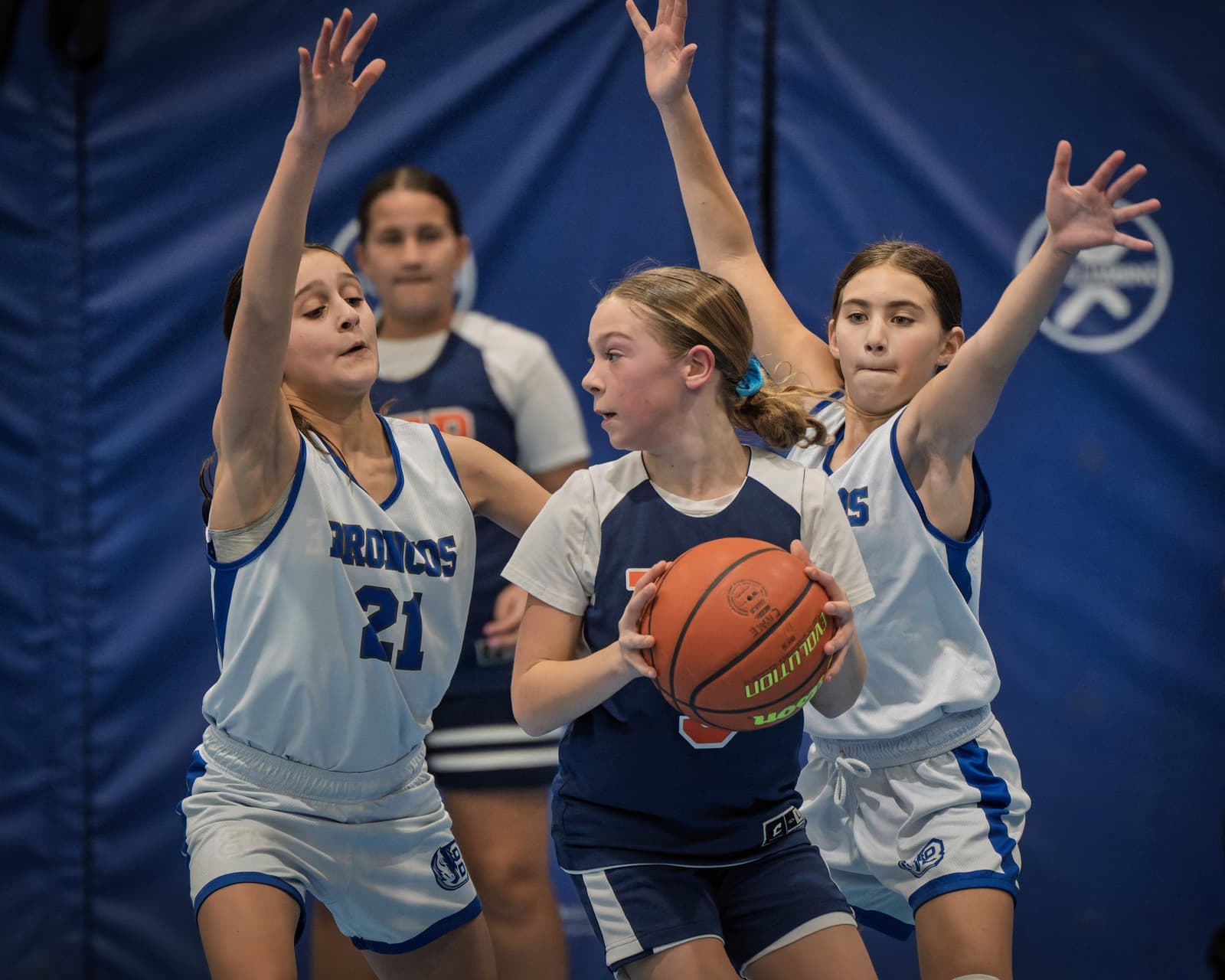 BYBA girls double-teaming the ball handler