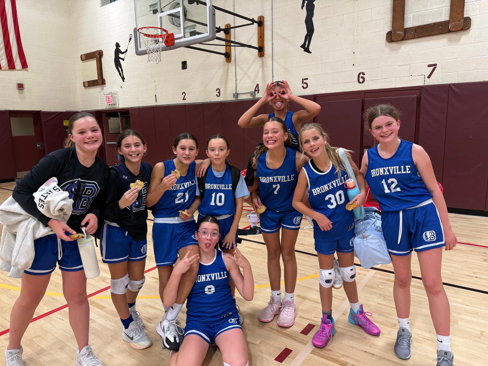 A BYBA girls team celebrating after a game